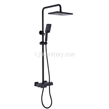 Touches de piano noires carrées Douche thermostatique pour bain